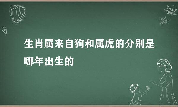 生肖属来自狗和属虎的分别是哪年出生的