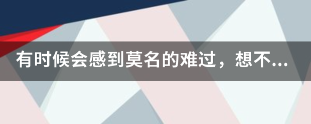 有时候会感到莫名的难过，想不到这一生到底图什么。这是哪首歌的歌词。谢谢