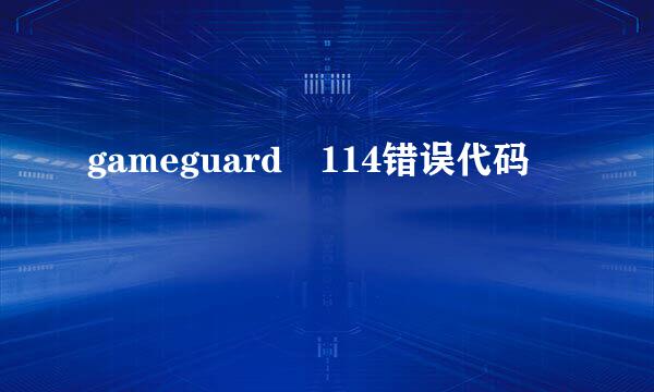 gameguard 114错误代码
