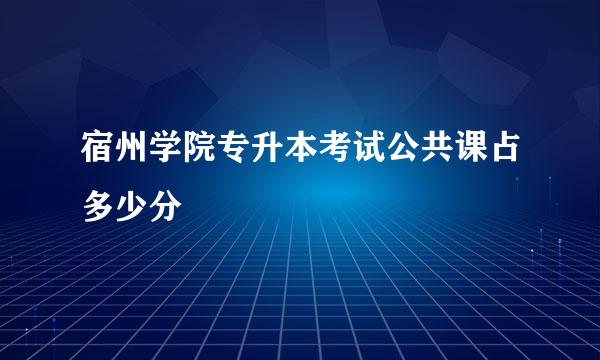 宿州学院专升本考试公共课占多少分