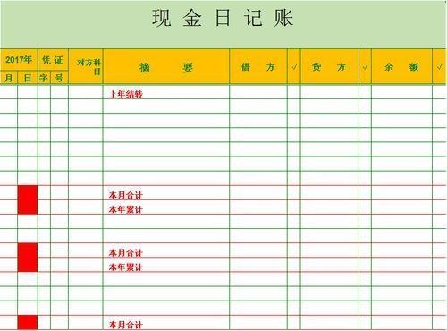 现金日记账怎么记账