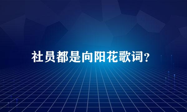 社员都是向阳花歌词？