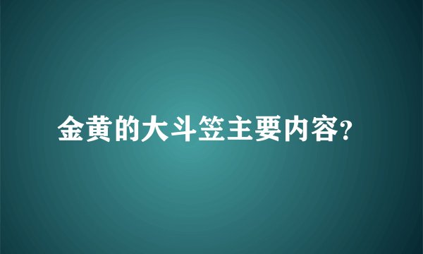 金黄的大斗笠主要内容？