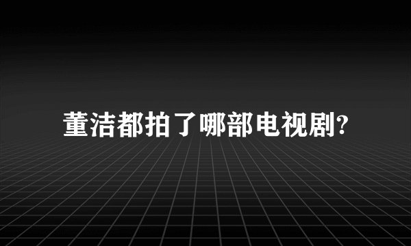 董洁都拍了哪部电视剧?