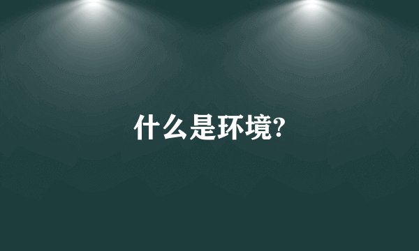 什么是环境?