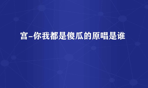 宫-你我都是傻瓜的原唱是谁
