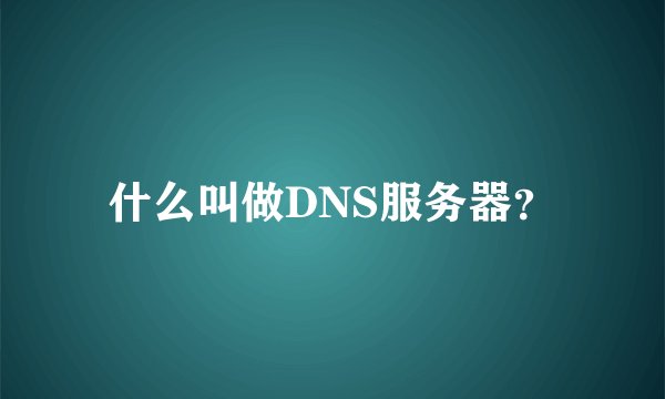 什么叫做DNS服务器？