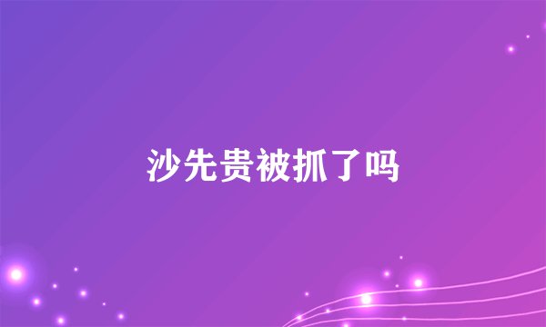 沙先贵被抓了吗