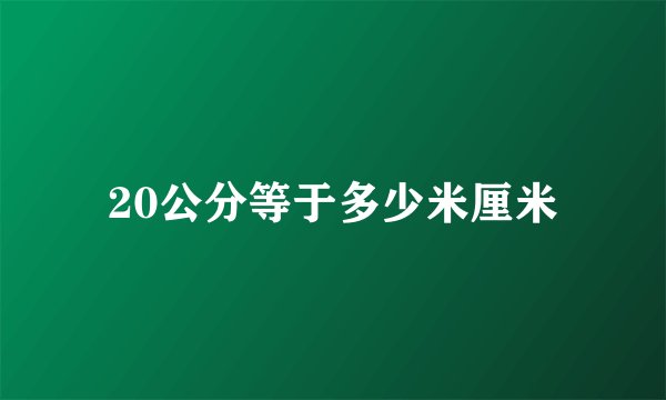 20公分等于多少米厘米