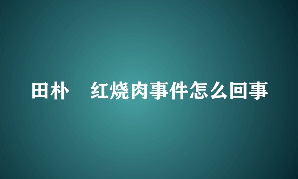 田朴珺红烧肉事件怎么回事