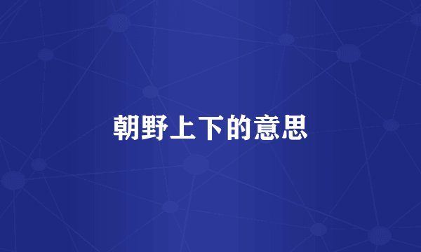 朝野上下的意思
