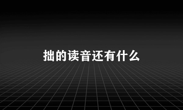 拙的读音还有什么