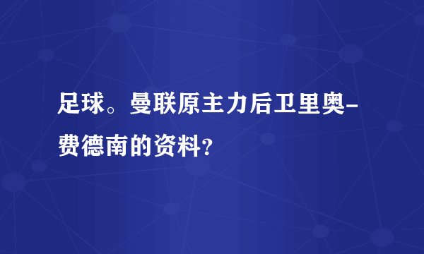 足球。曼联原主力后卫里奥-费德南的资料？