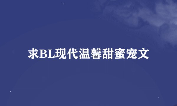 求BL现代温馨甜蜜宠文