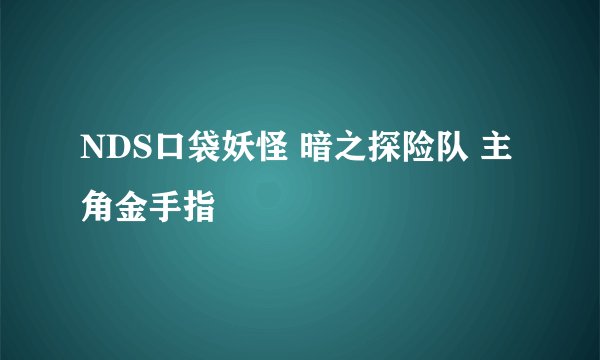 NDS口袋妖怪 暗之探险队 主角金手指