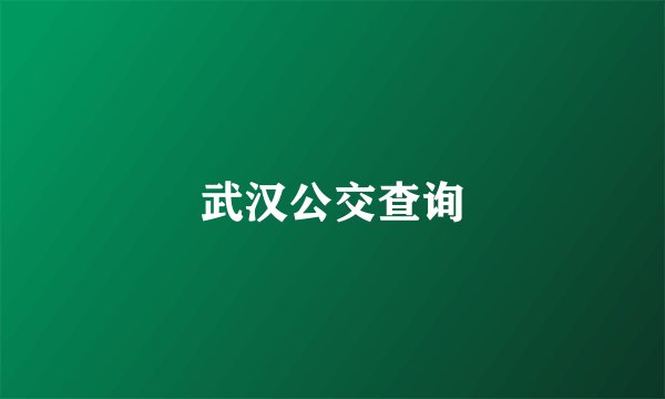 武汉公交查询