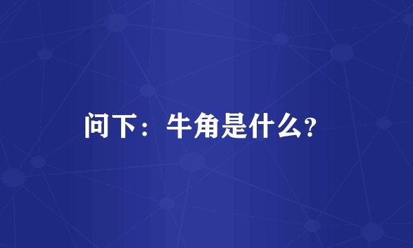 问下：牛角是什么？
