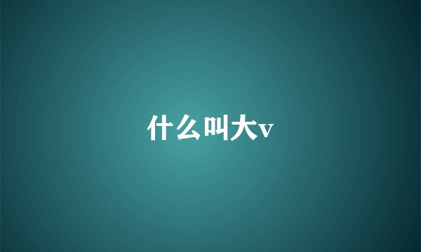 什么叫大v