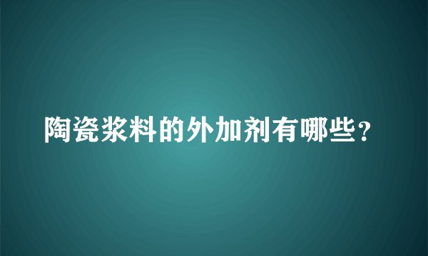 陶瓷浆料的外加剂有哪些？