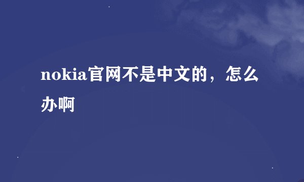 nokia官网不是中文的，怎么办啊