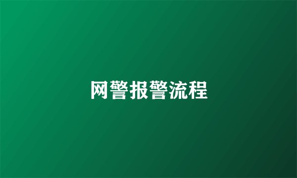 网警报警流程