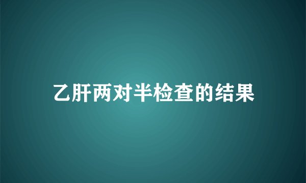乙肝两对半检查的结果