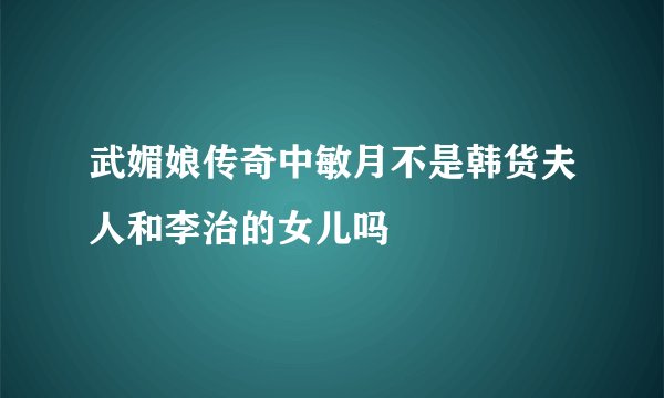 武媚娘传奇中敏月不是韩货夫人和李治的女儿吗