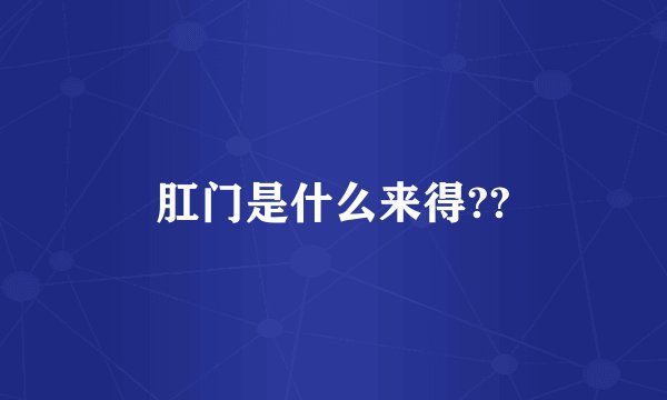 肛门是什么来得??