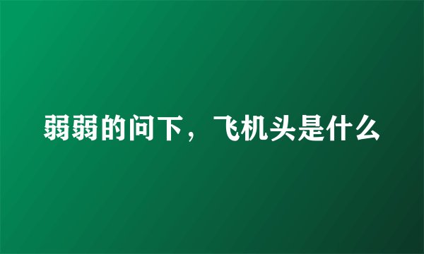 弱弱的问下，飞机头是什么