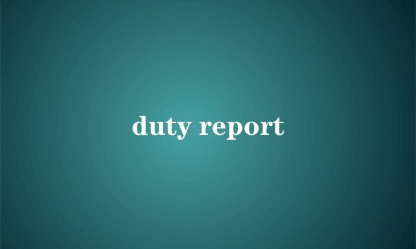 duty report