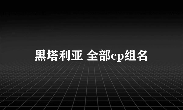 黑塔利亚 全部cp组名
