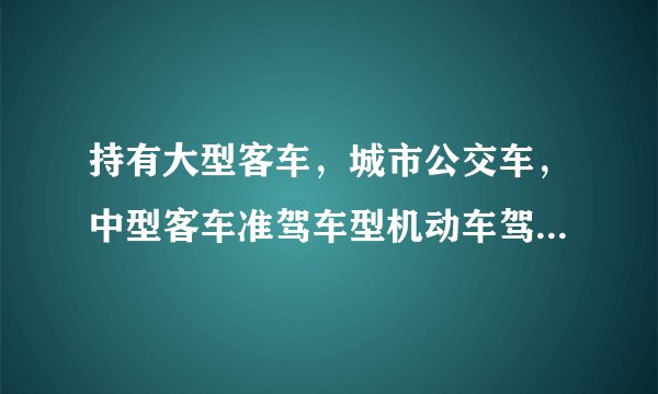 持有大型客车，城市公交车，中型客车准驾车型机动车驾驶证的，在一个