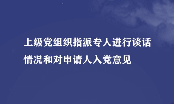 上级党组织指派专人进行谈话情况和对申请人入党意见