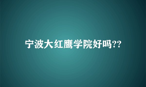 宁波大红鹰学院好吗??