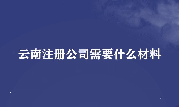 云南注册公司需要什么材料
