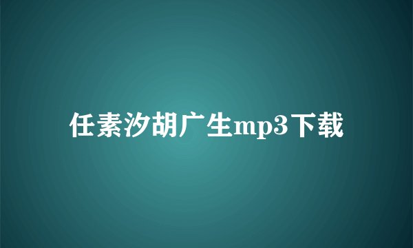 任素汐胡广生mp3下载