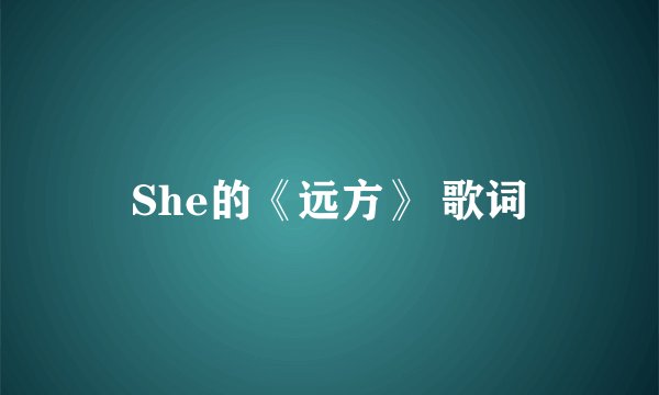 She的《远方》 歌词
