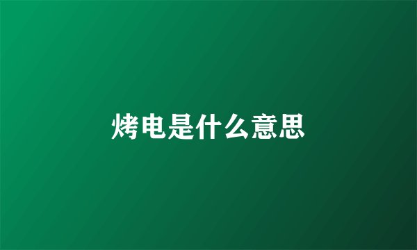 烤电是什么意思