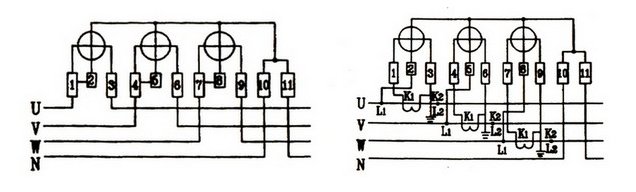 三相电度表的接线图