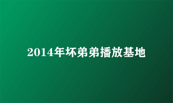 2014年坏弟弟播放基地