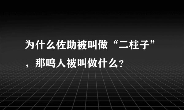 为什么佐助被叫做“二柱子”，那鸣人被叫做什么？