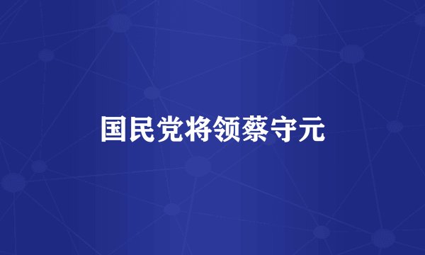 国民党将领蔡守元