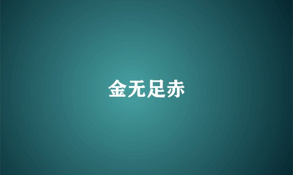 金无足赤