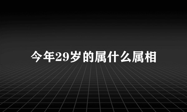 今年29岁的属什么属相