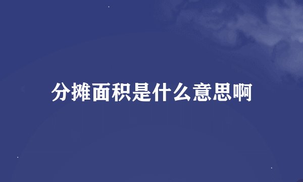 分摊面积是什么意思啊