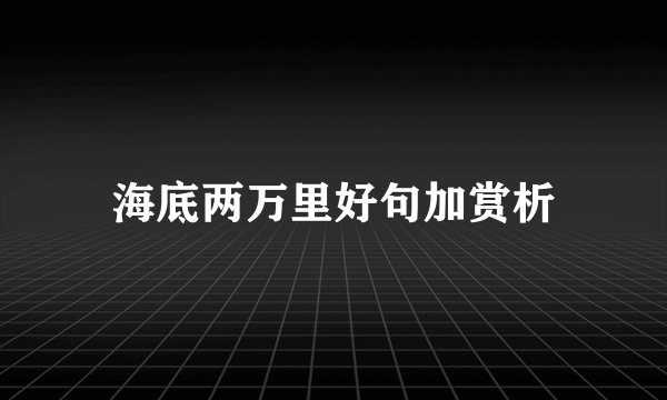 海底两万里好句加赏析