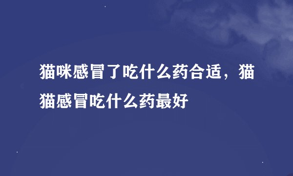 猫咪感冒了吃什么药合适，猫猫感冒吃什么药最好