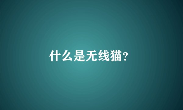什么是无线猫？