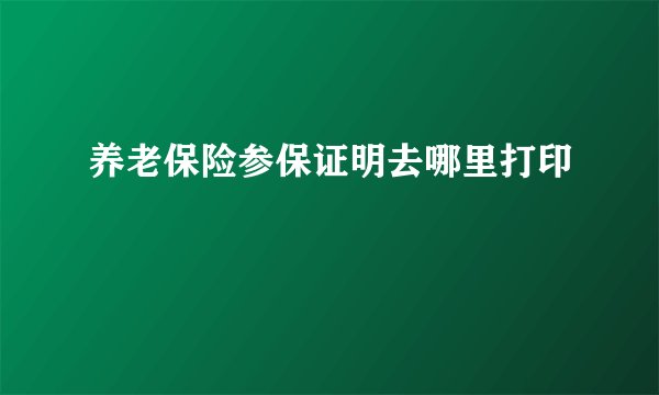 养老保险参保证明去哪里打印