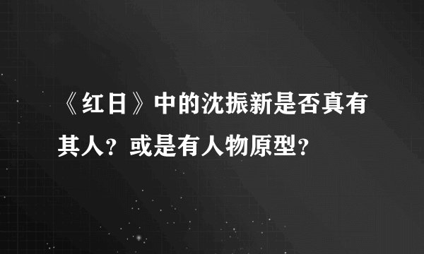 《红日》中的沈振新是否真有其人？或是有人物原型？